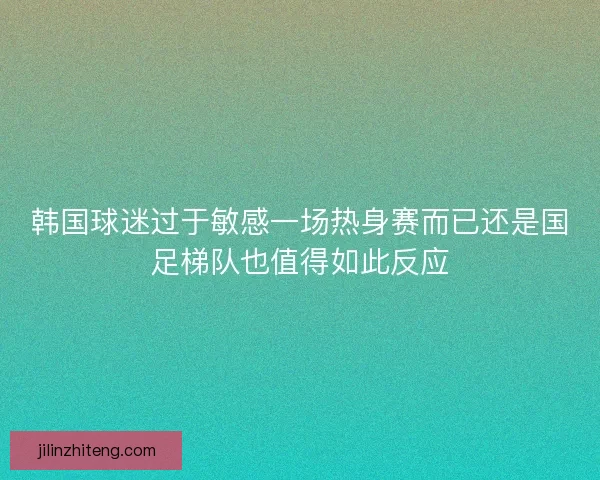 韩国球迷过于敏感一场热身赛而已还是国足梯队也值得如此反应
